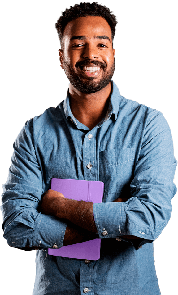 man holding notebook