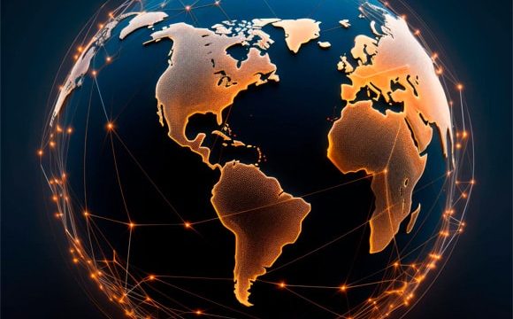 3d rendering dark earth space